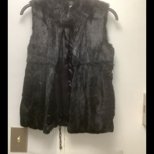 MICHAEL Michael Kors Size Small Black Rabbit Fur Vest, Like New!